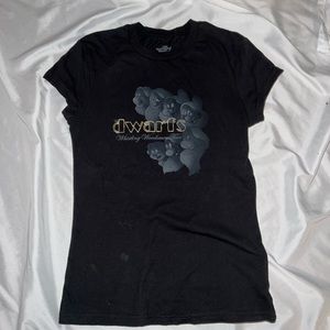 Ladies small tee disney dwarves whistling woodsmen tour front back concert